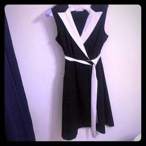 Black dress with white collar